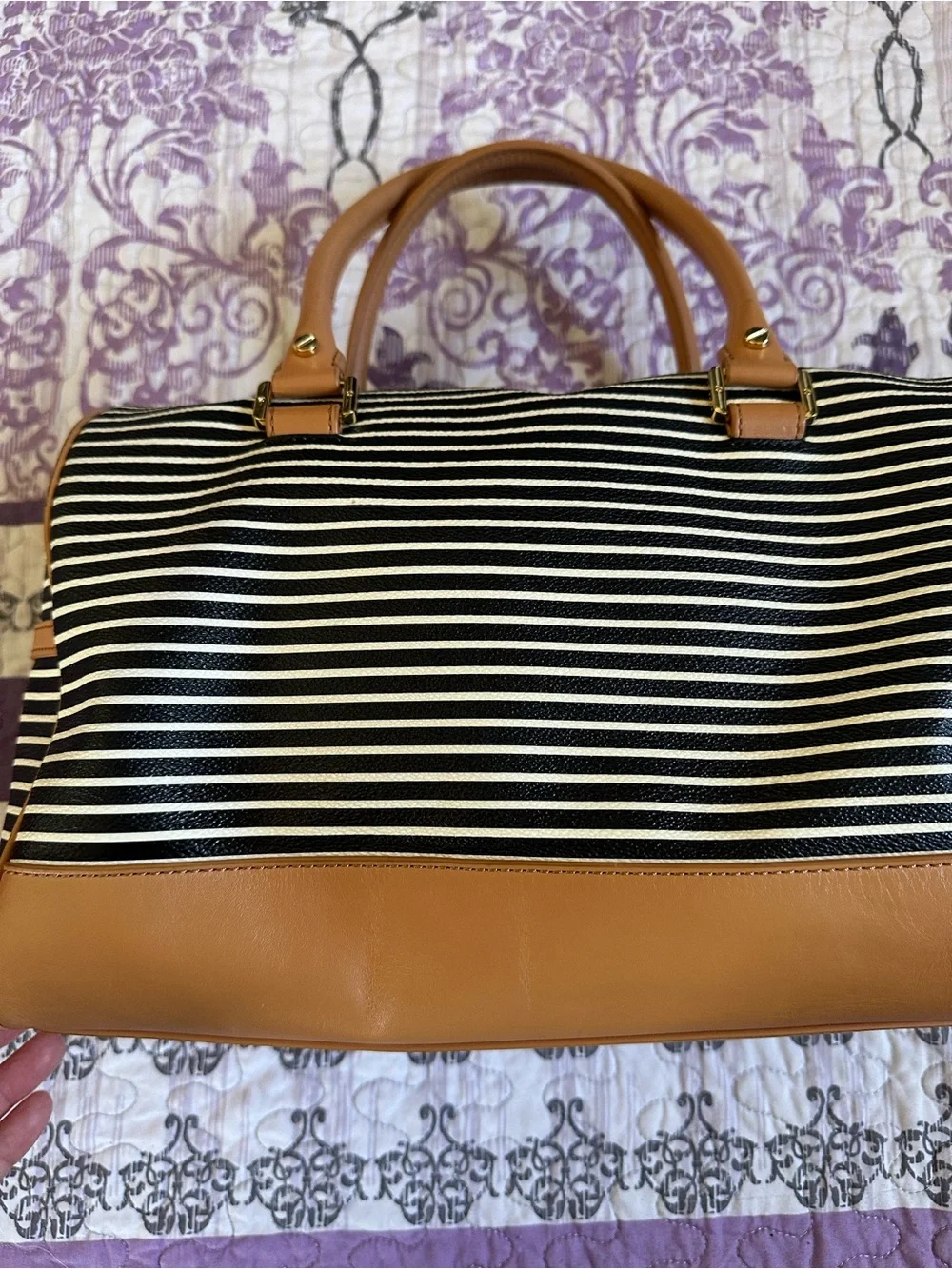 Authentic Tory Burch Viva Striped Satchel - Very Good Condition